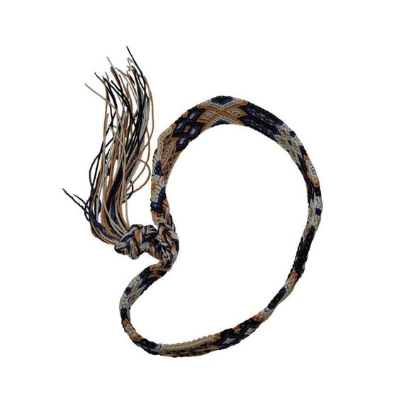 Vintage La Sierra Suede Western Cowboy Hat Camel Brown Aztec Tapestry Band Boho - Picture 6 of 13